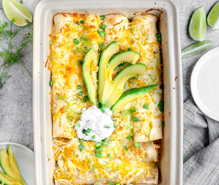 Salsa Verde Jackfruit Enchiladas Gina Gibson