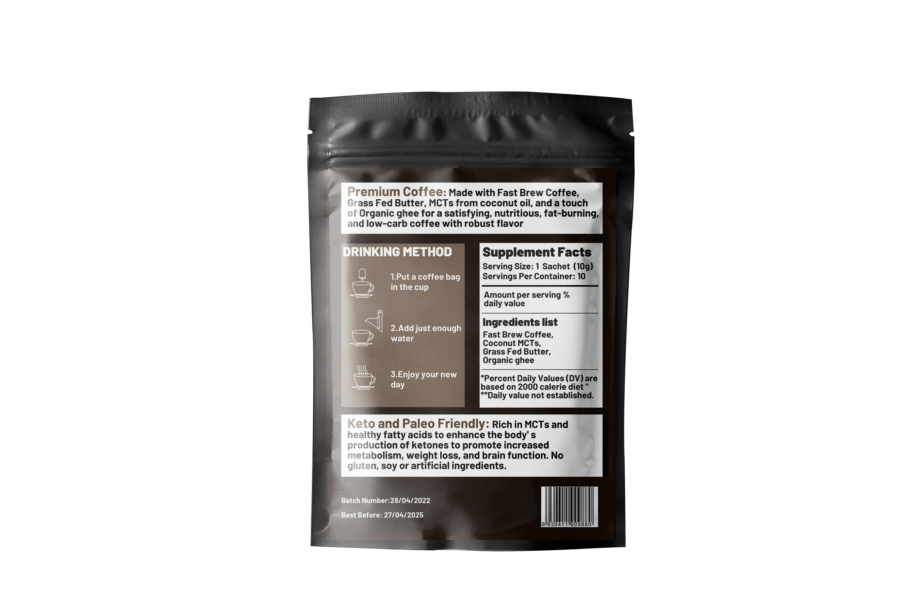 Keto Coffee with MCT Oil Instant Coffee for Mental Alert, Energy Boo