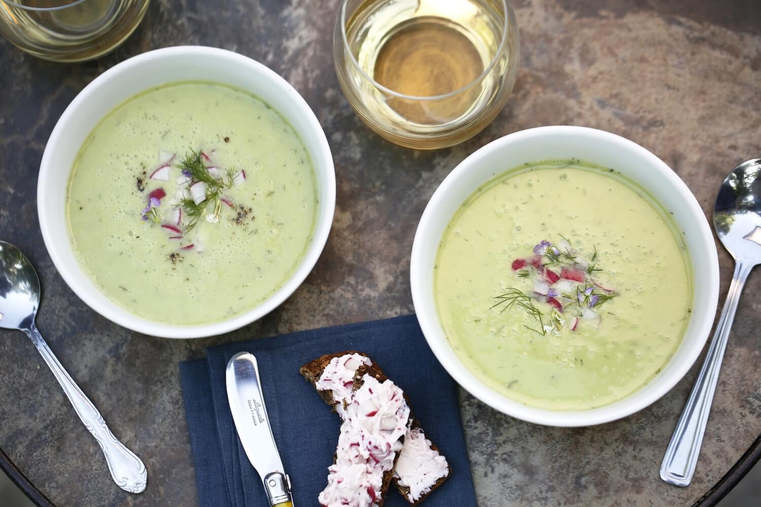 Radish Greens Soup & Radish Butter Crostini Ginger and Baker