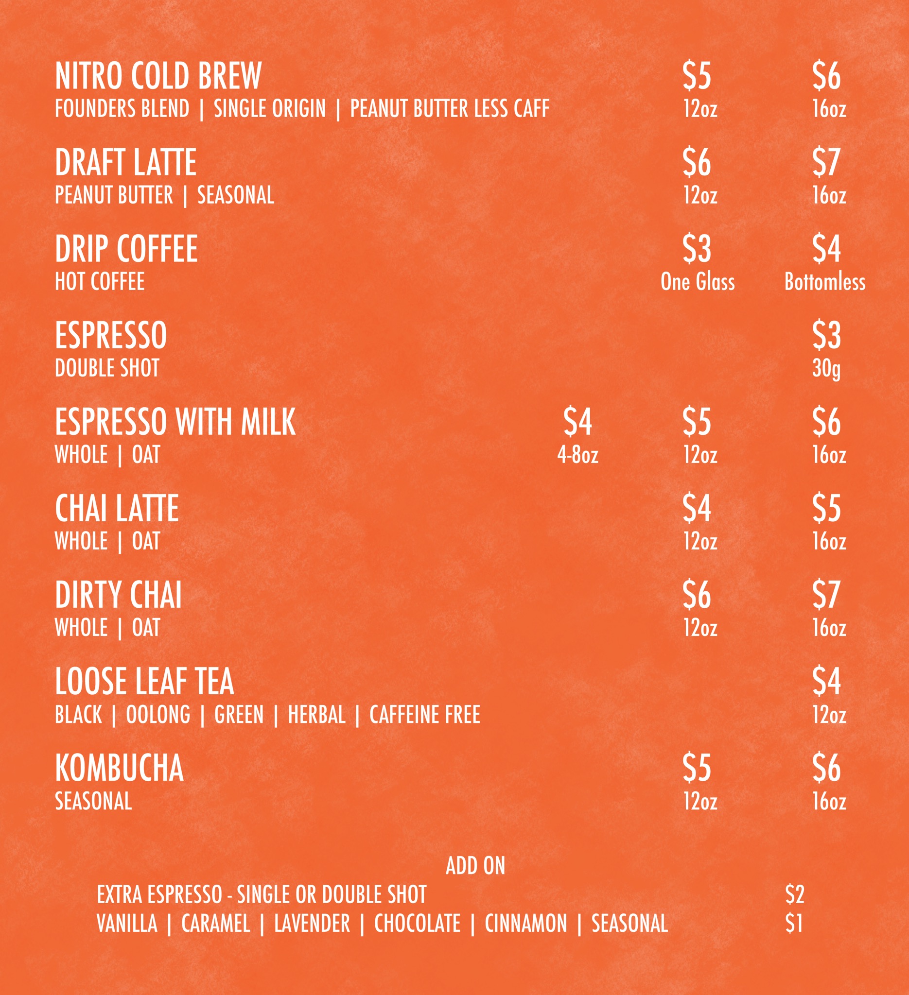 Menu Ginger Beard Coffee