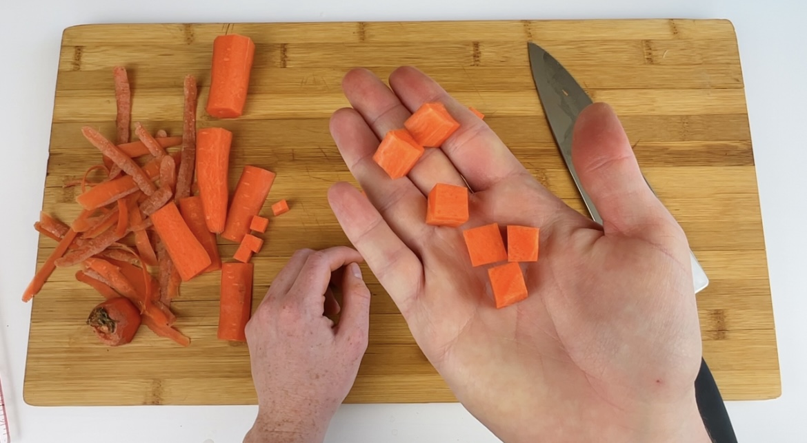 How to Dice Carrots Get Even Cubes Every Time!