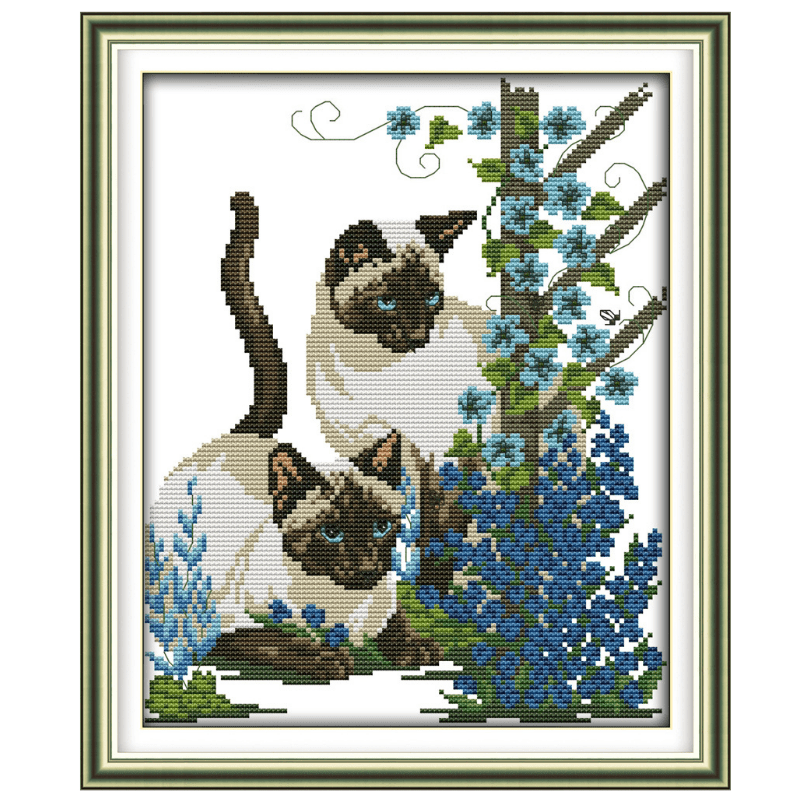 Siamese Cats Counted Or Stamped Cross Stitch Kit Ginger Plaza