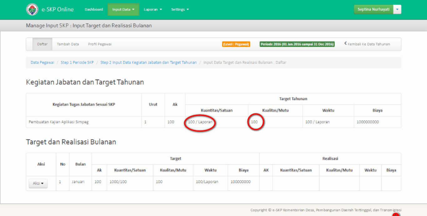 Input SKP Bulanan · Aplikasi SKP Online