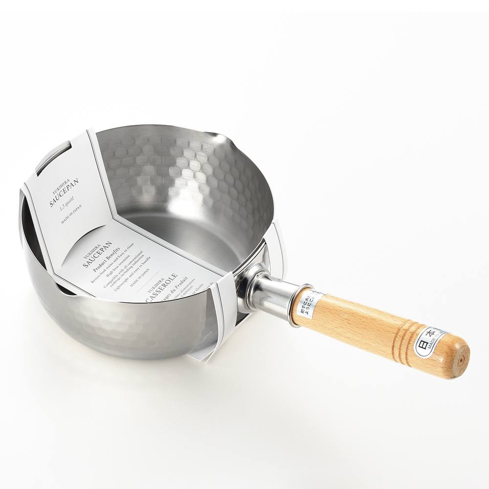 16cm Chrome Stainless Steel Pot, Hammered Finish Ginkgo International