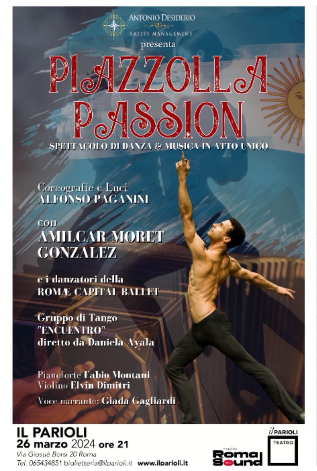 Amilcar Moret Gonzalez in “Piazzolla Passion” al Teatro Parioli