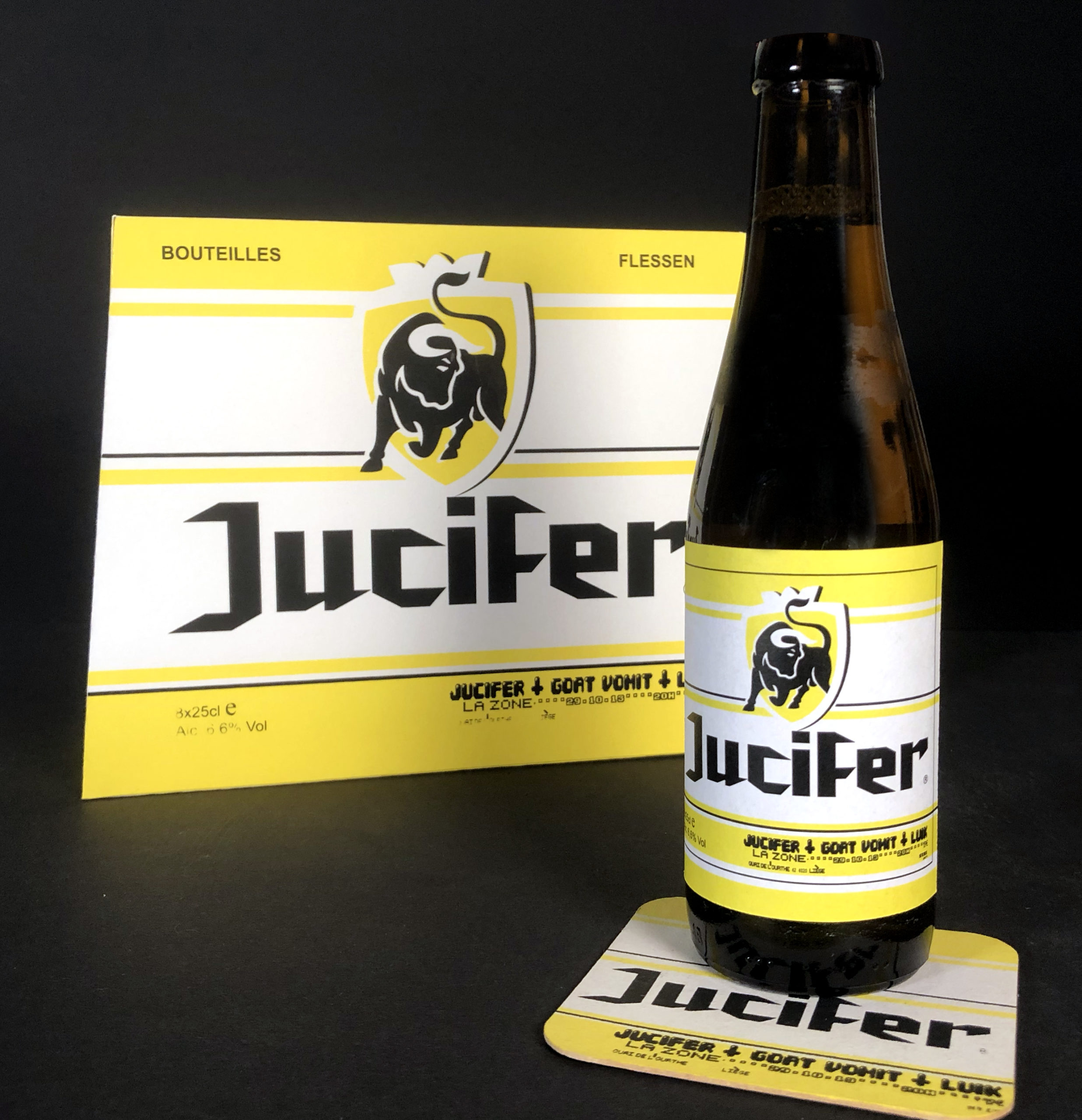 Jucifer beer box + under glass + bottle GIOV