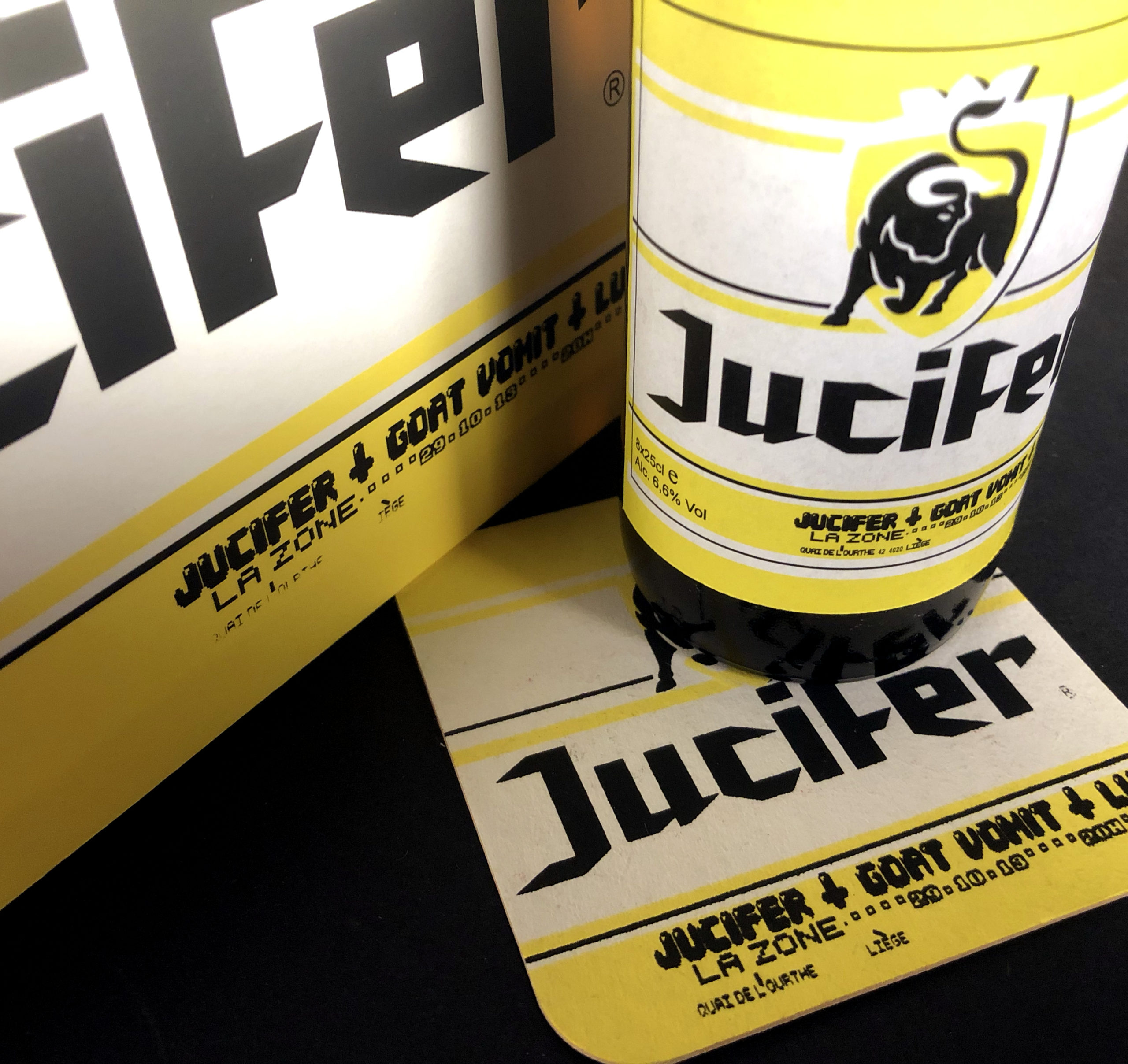 Jucifer beer box + under glass + bottle GIOV