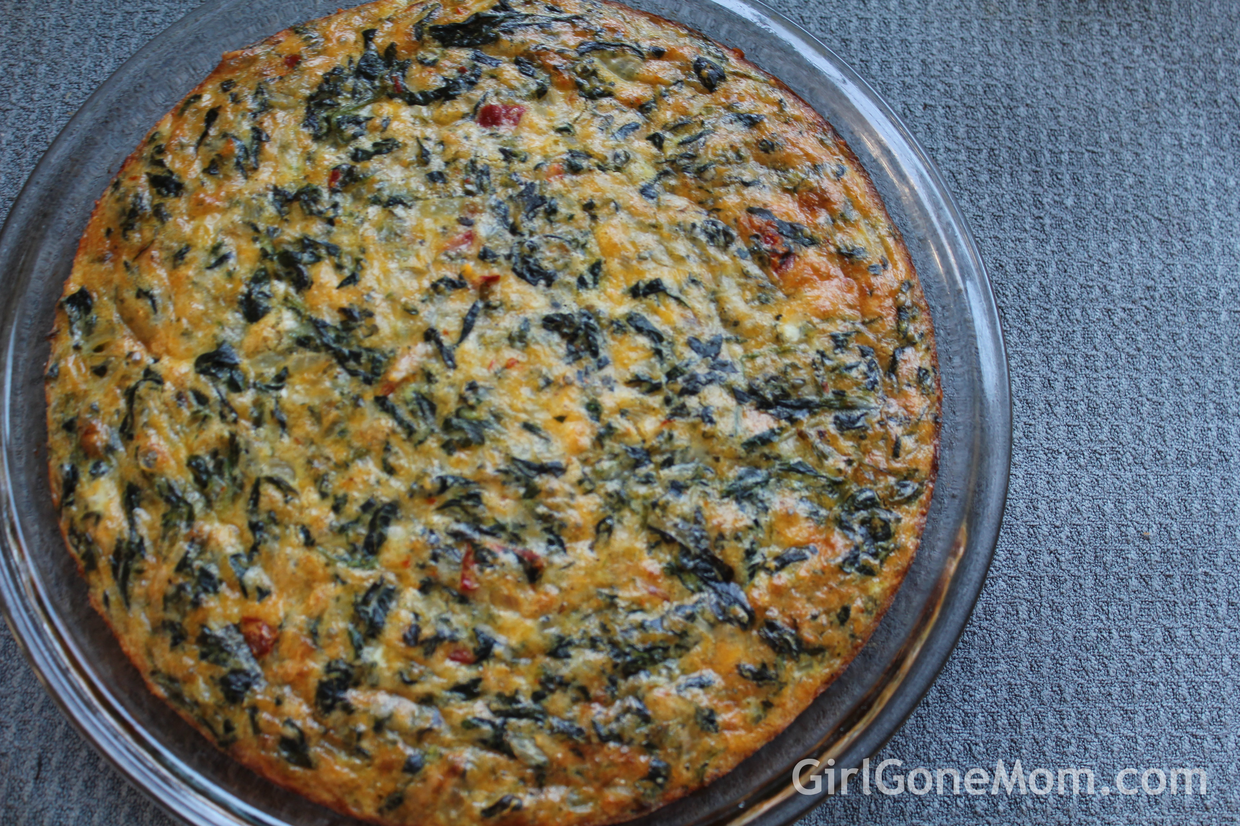 Crustless Spinach, Onion and Sundried Tomato Quiche Girl Gone Mom