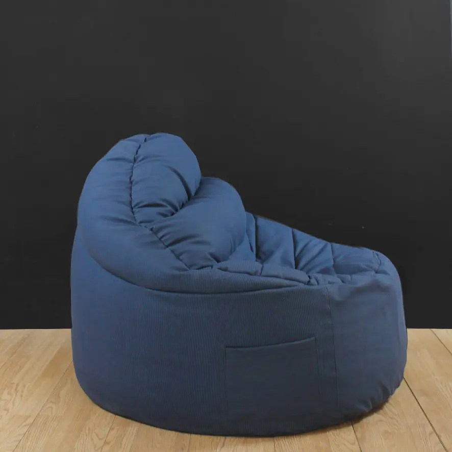 DOPLO Extra Back Support Quilted Fiber + Beans Large Bean Bag Chair