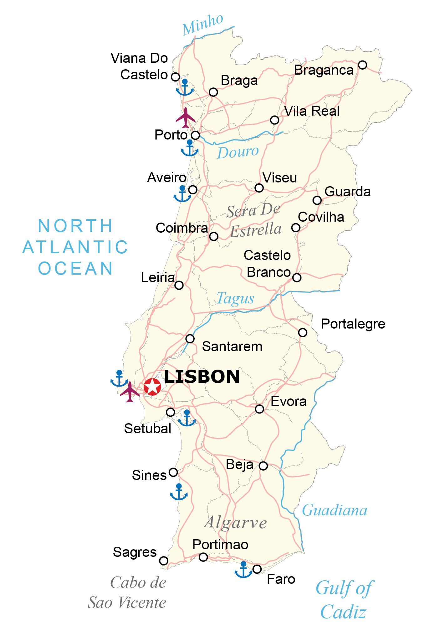 Portugal Map and Satellite Image GIS Geography