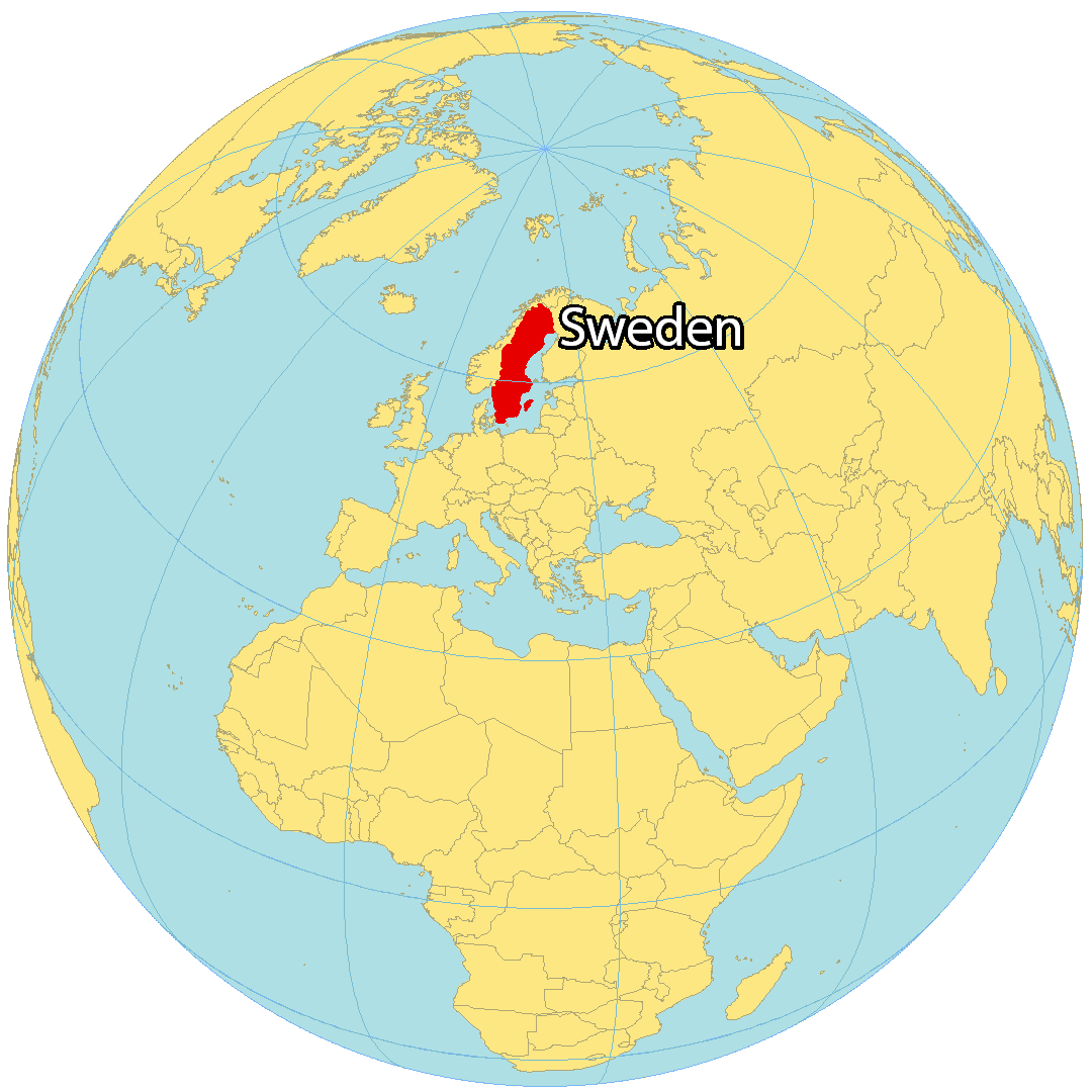 Map of Sweden Cities and Roads GIS Geography