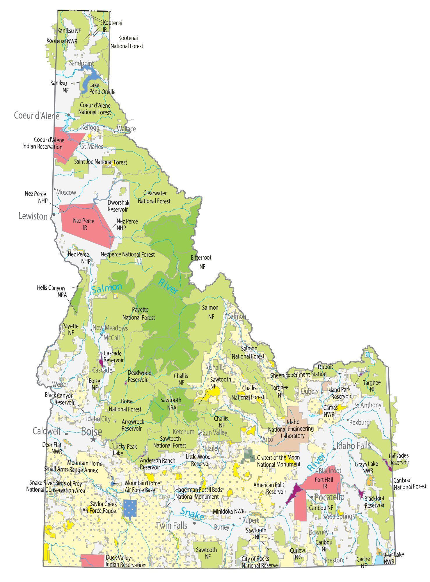 Map Of Rivers In Idaho