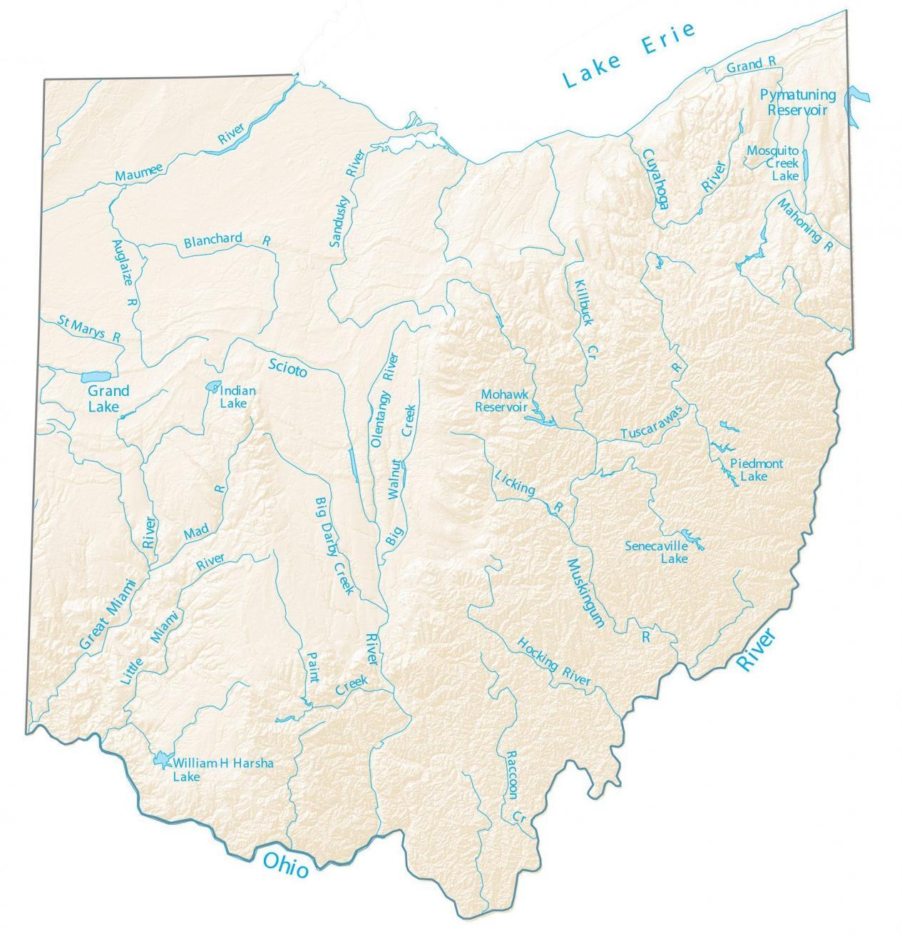 Map of Ohio Cities and Roads GIS Geography