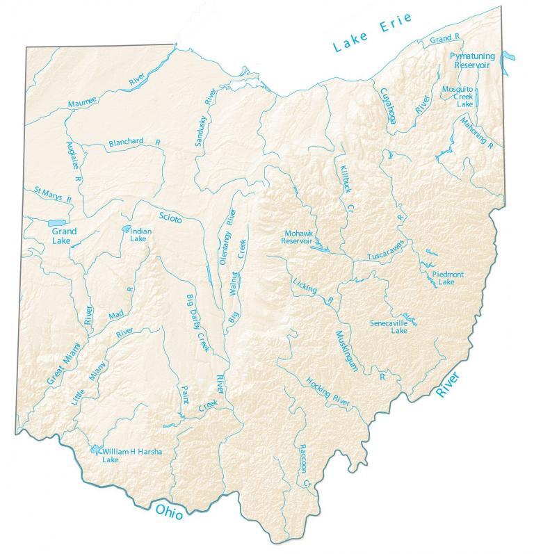 Map Of Ohio With Lakes Vonni Johannah