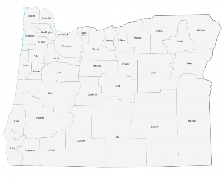 Map of Oregon Cities and Roads GIS Geography