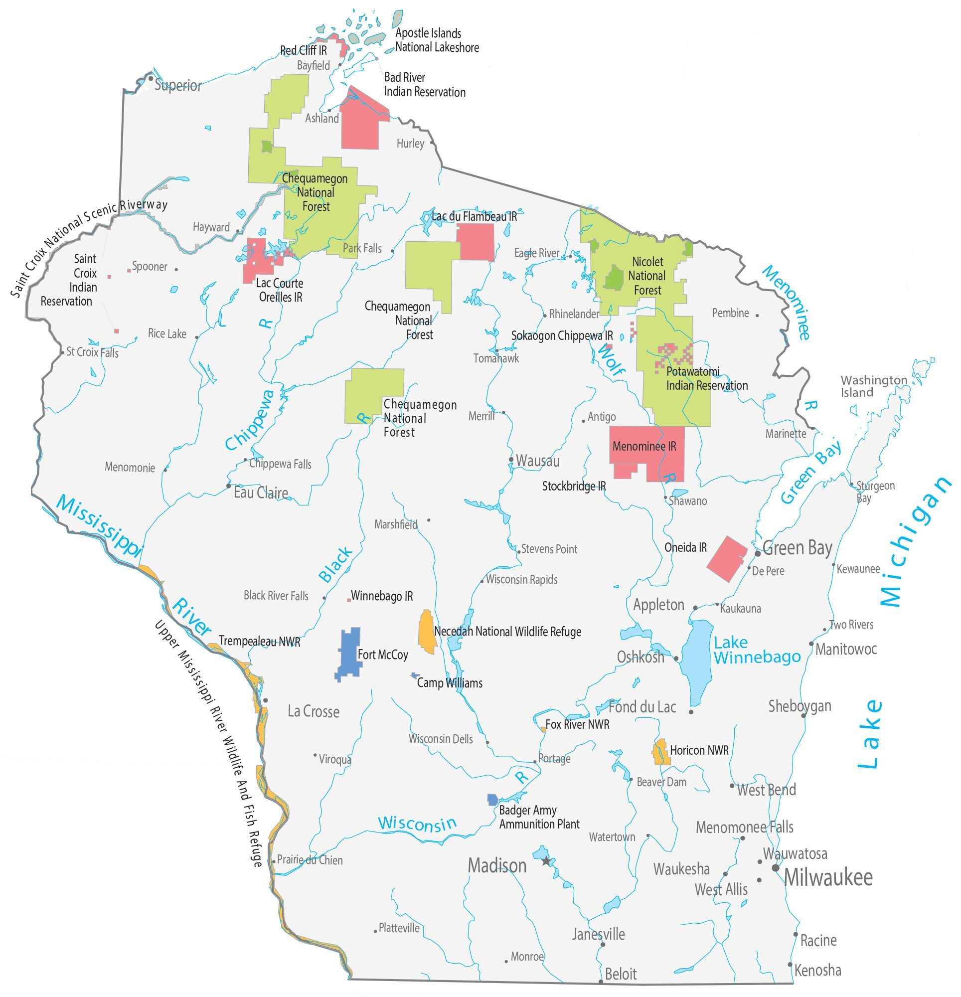 St Croix County Wi Gis Wisconsin State Map Places and Landmarks GIS Geography