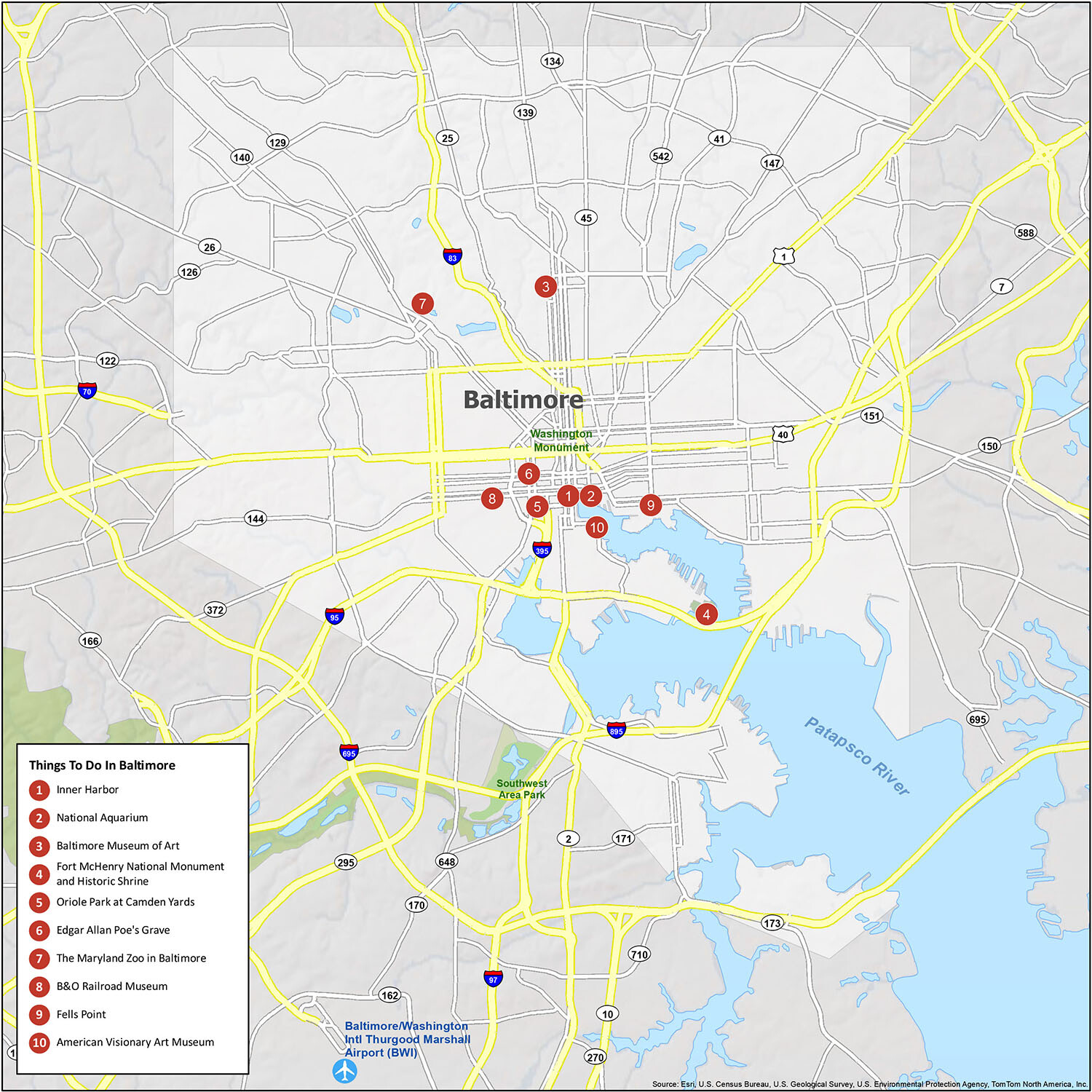 Baltimore Map [Maryland] GIS Geography