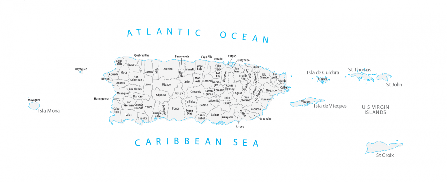 Puerto Rico Map Cities and Roads GIS Geography