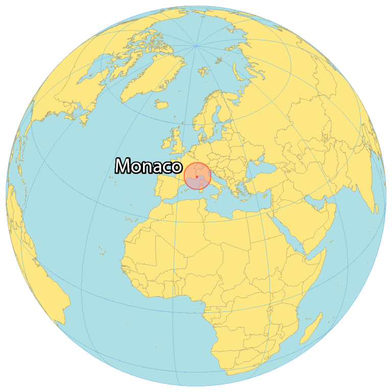 Monaco Map Districts and Satellite Image GIS Geography