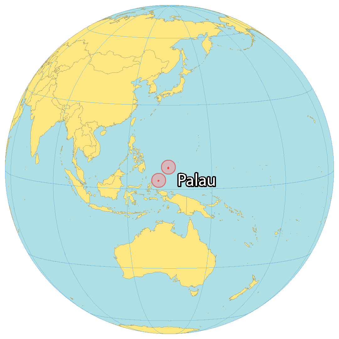 Map of Palau Cities and Islands GIS Geography