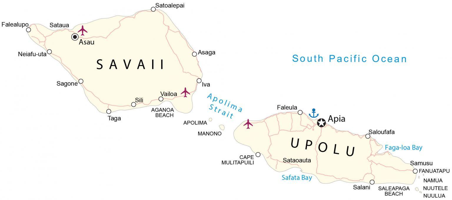 Map of Samoa GIS Geography