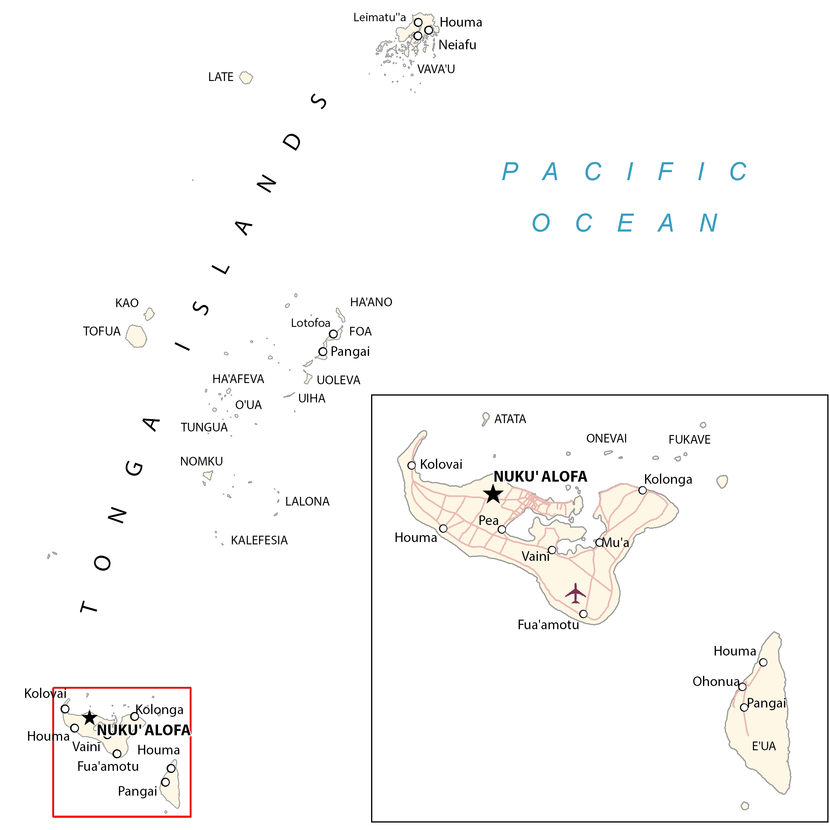 Map of Tonga GIS Geography