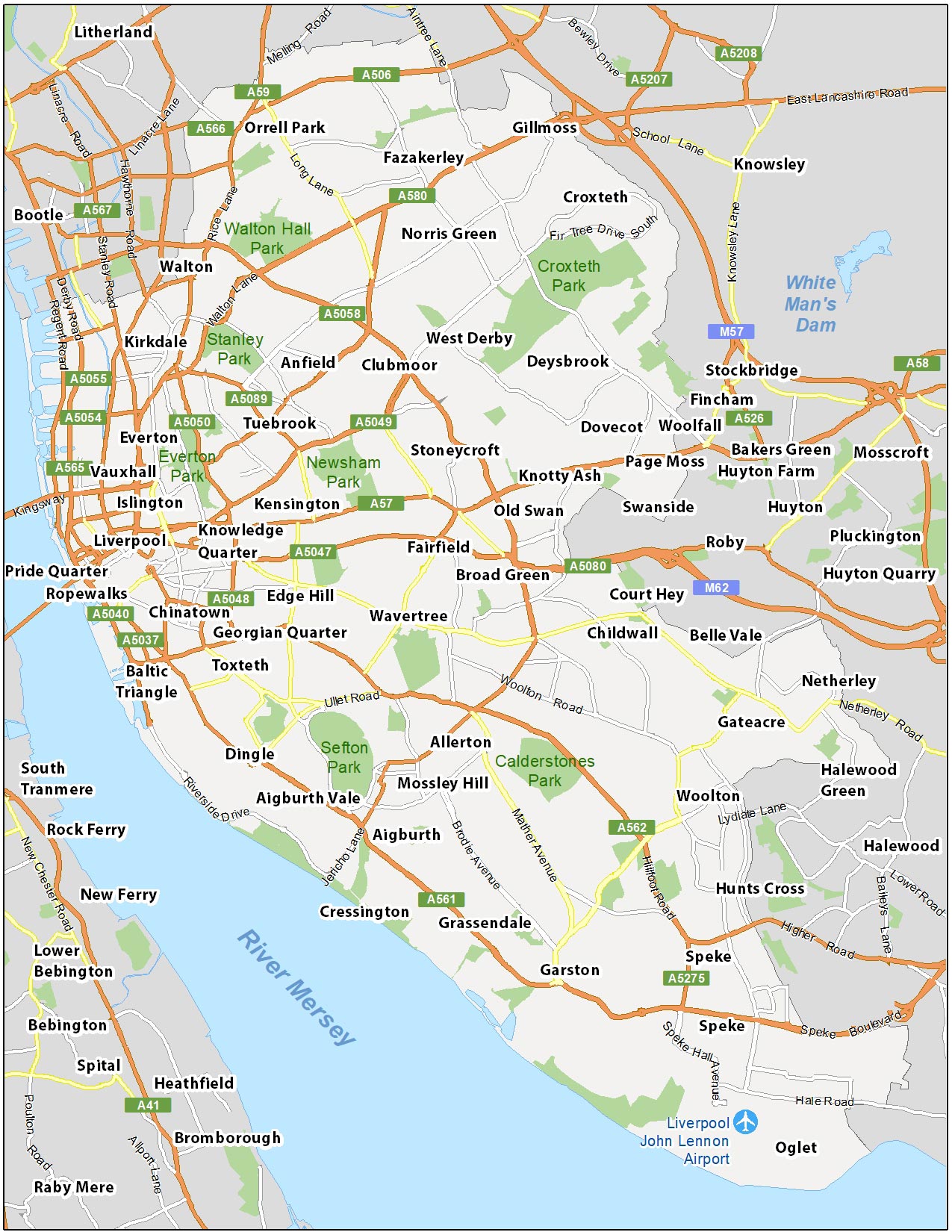 Liverpool Map, England GIS Geography