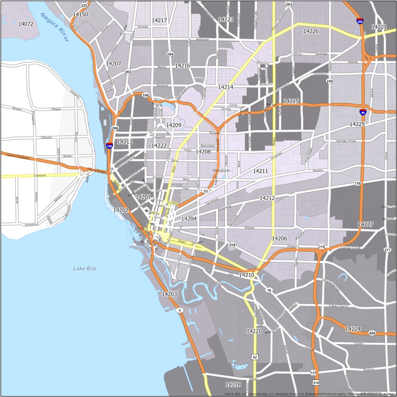 Buffalo Zip Code Map GIS Geography