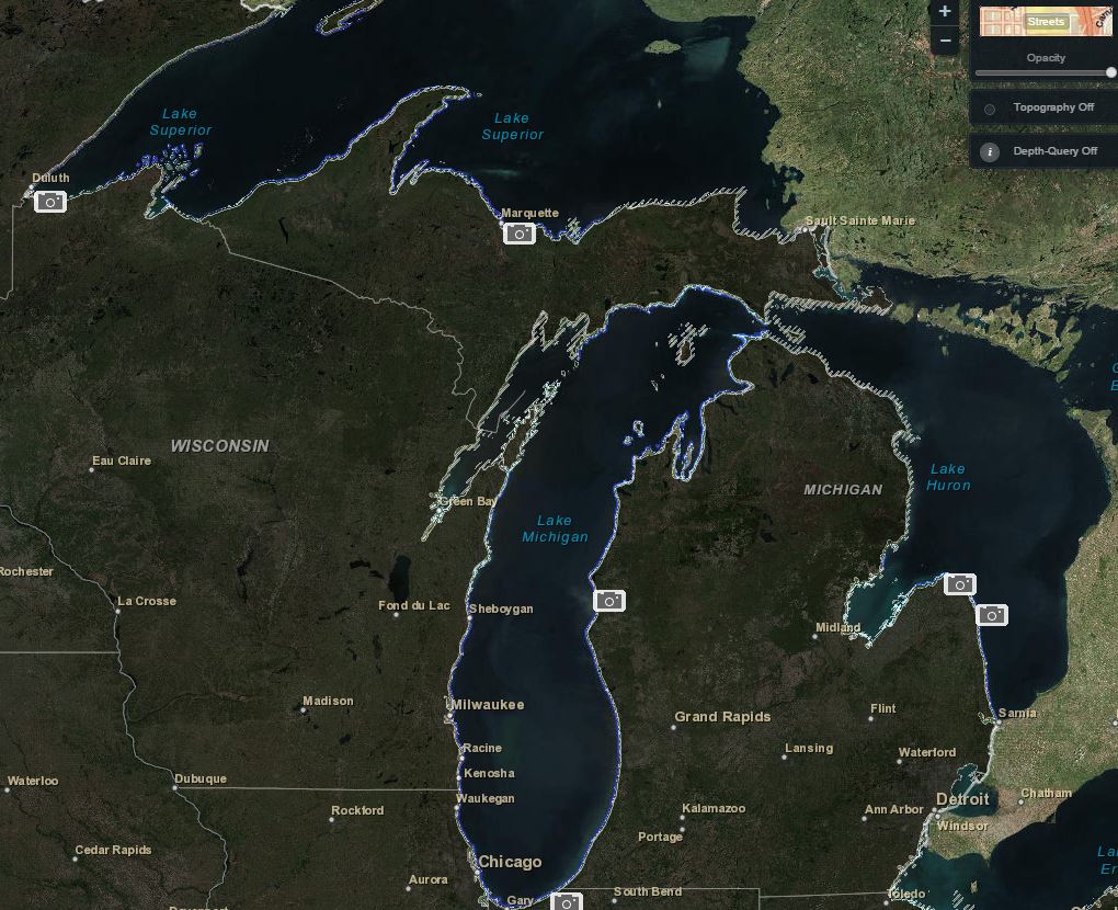 NOAA’s Lake Level Viewer of the Great Lakes GIS user technology news