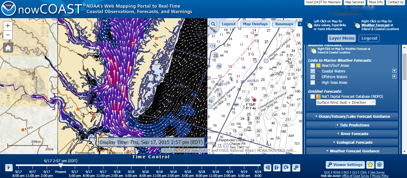 NOAA online map update offers improved coastal observations and forecasts GIS user technology news