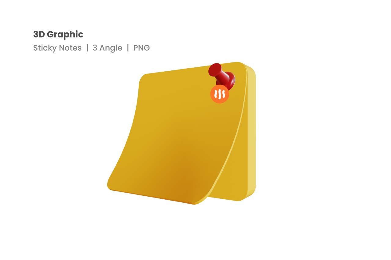 Sticky Notes 3D Graphic Git Aset