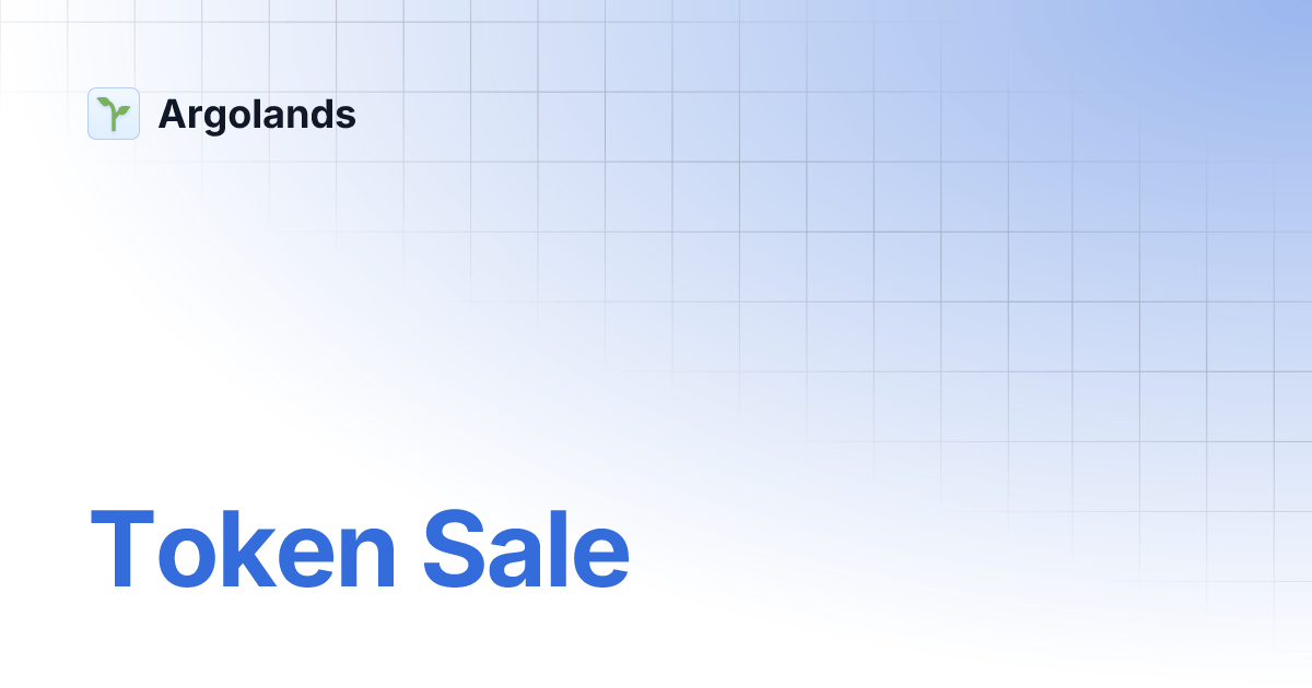 Token Sale Argolands