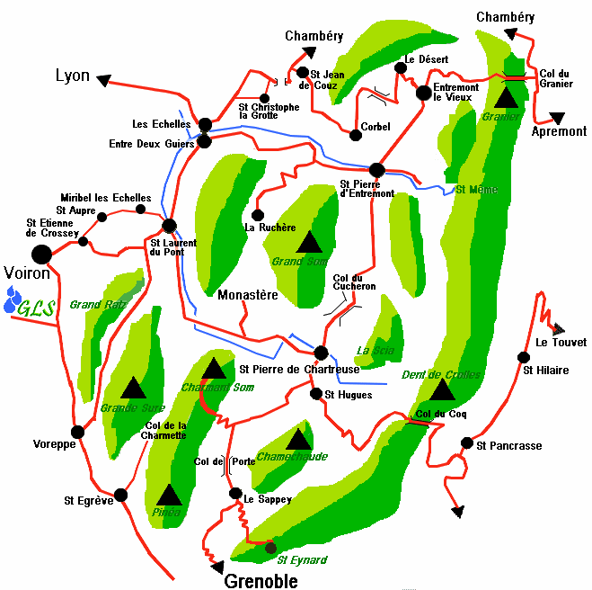 Carte De La Chartreuse 38 Massif de Chartreuse en Isère