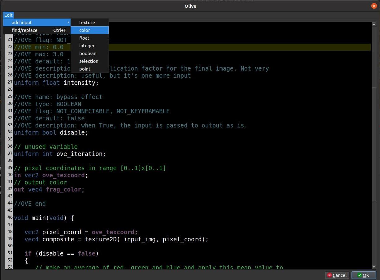 Shader filter AngeloFrancabandiera/olive GitHub Wiki