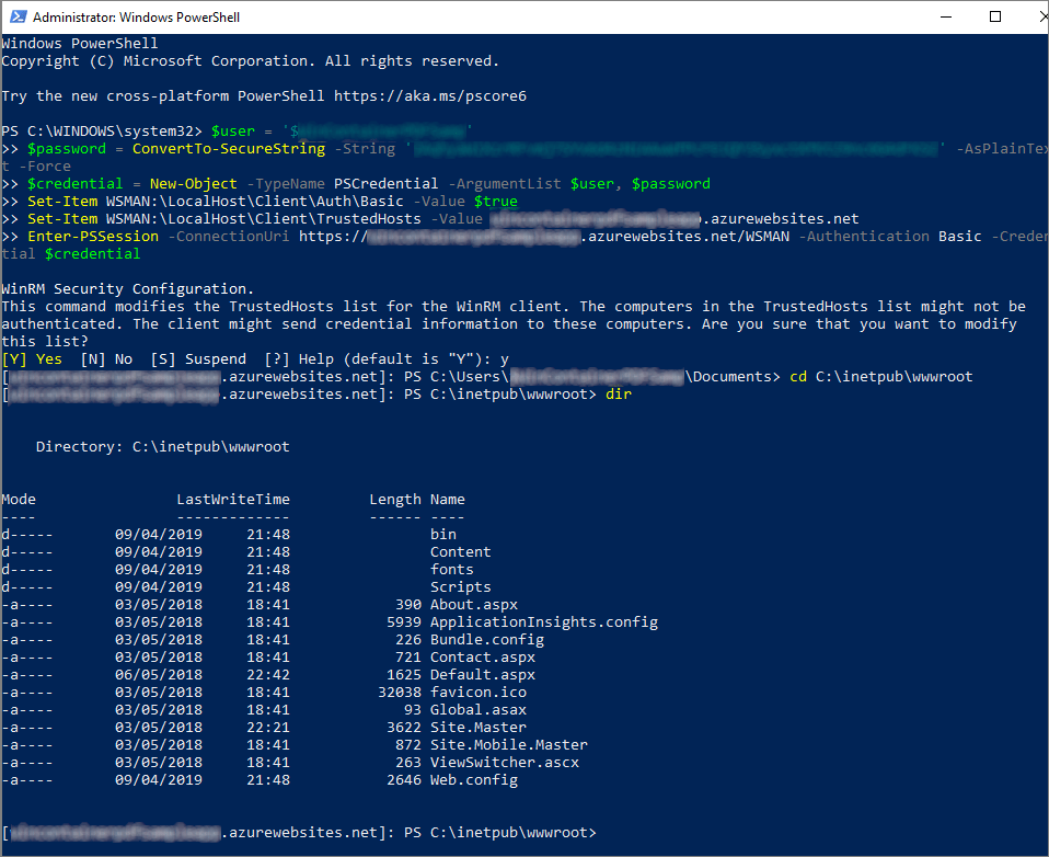 Use Win RM to Connect to your container · Azure/appservicewindows