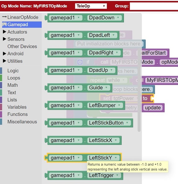 Writing an Op Mode with FTC Blocks · FIRSTTechChallenge
