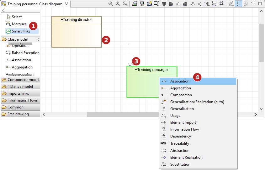 Modeler _modeler_building_models_creating_links_diagrams