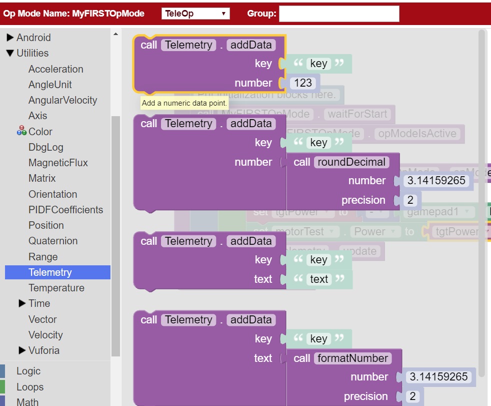 Writing an Op Mode with FTC Blocks ftctechnh/FtcRobotController