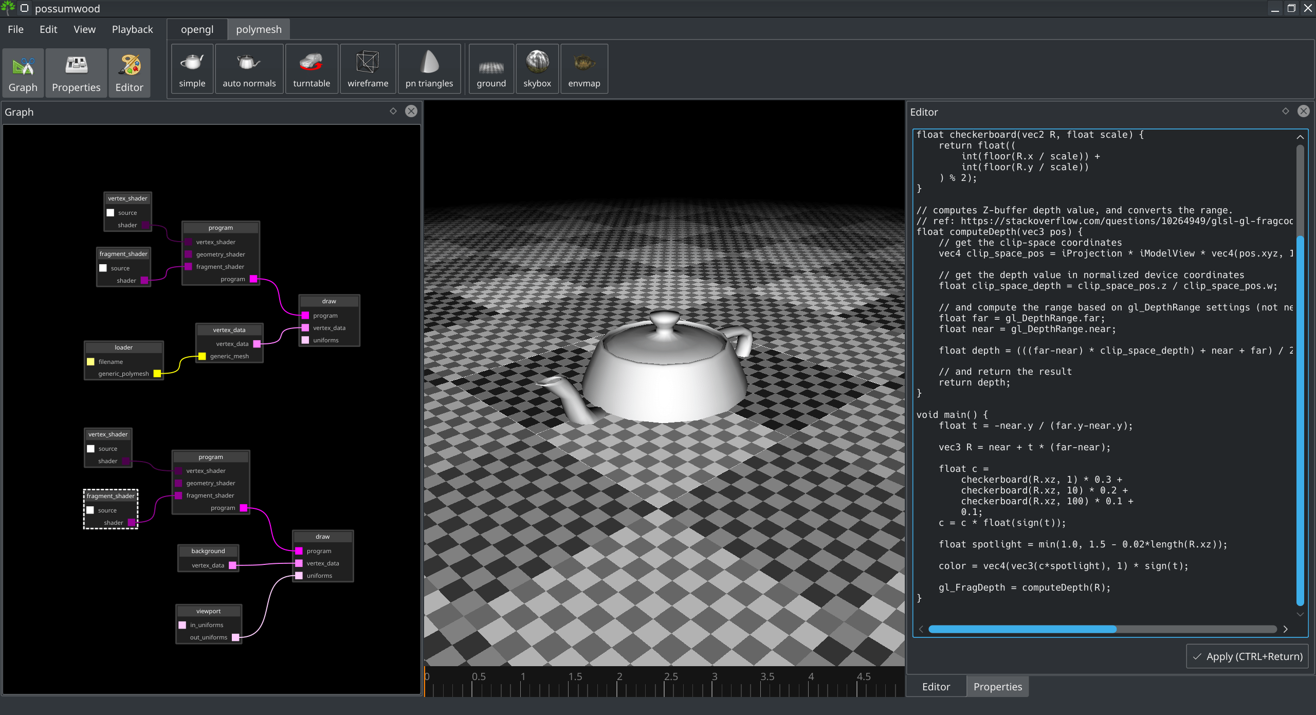 Infinite ground plane using GLSL shaders martinpr/possumwood GitHub Wiki