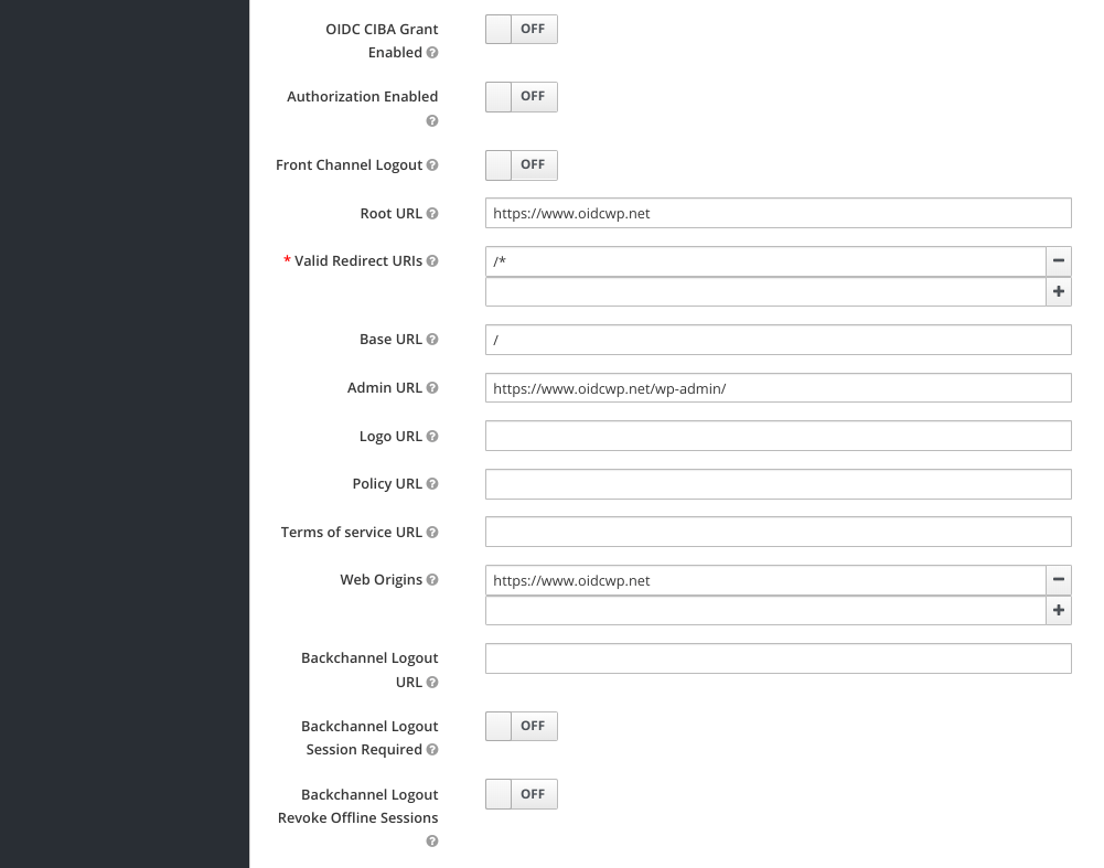 Identity Provider Configuration Keycloak oidcwp/openidconnect
