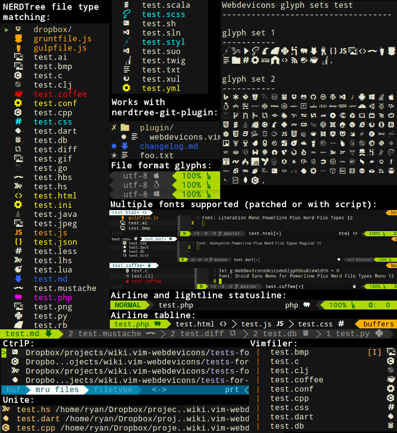 GitHub vimscripts/vimwebdevicons vim web developer filetype font