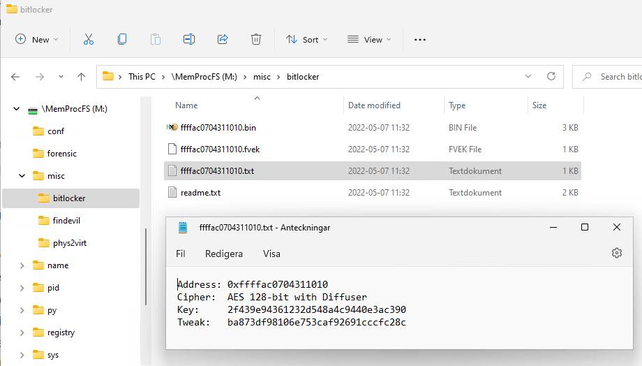 FS_BitLocker · ufrisk/MemProcFS Wiki · GitHub