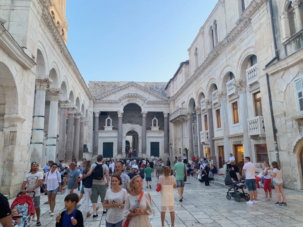 View of the peristyle (the central square within the Palace) towards the entrance of Diocletian's quarters