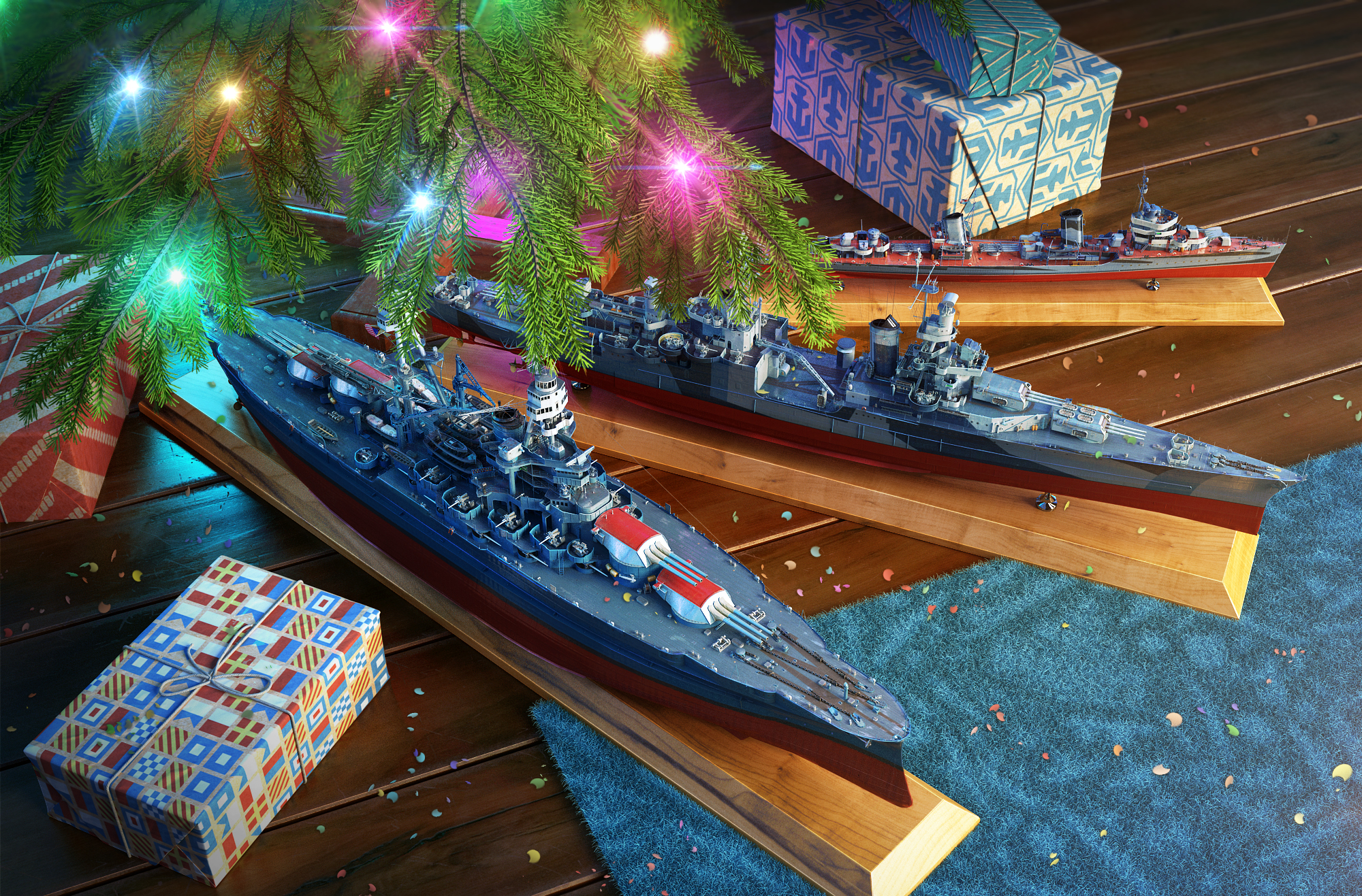 World of Warships New Year's Gifts! The World of Warships fleet