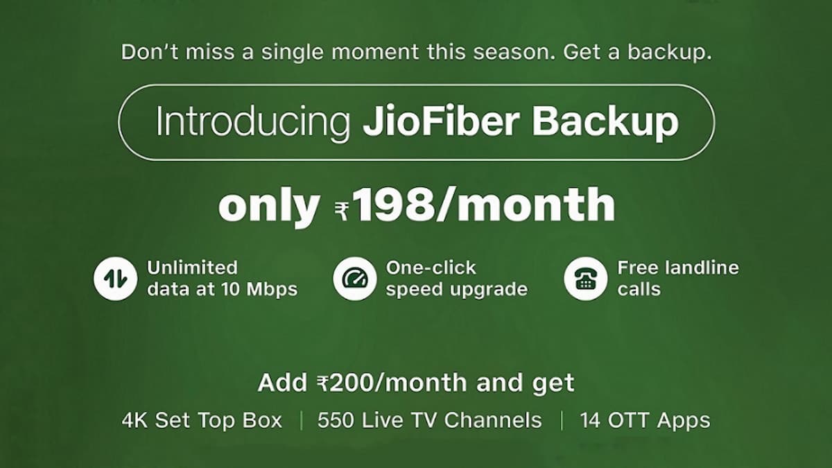 JioFiber Introduces New Broadband BackUp Plan Unlimited Home