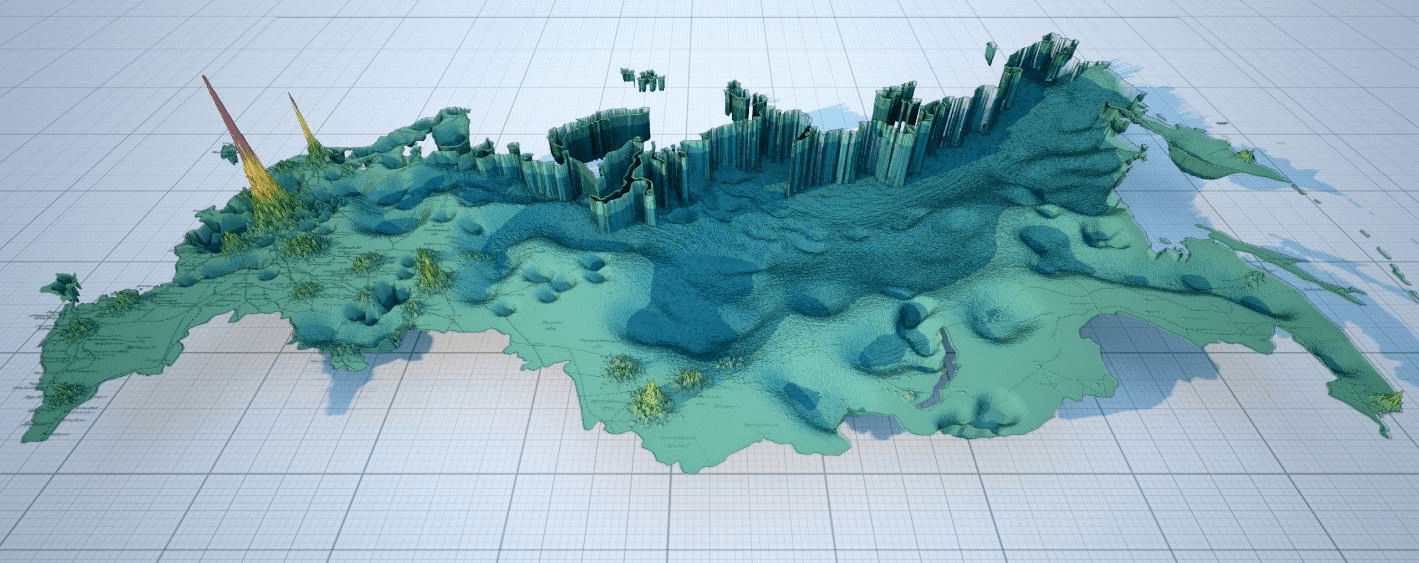 Карта высот россии 3d