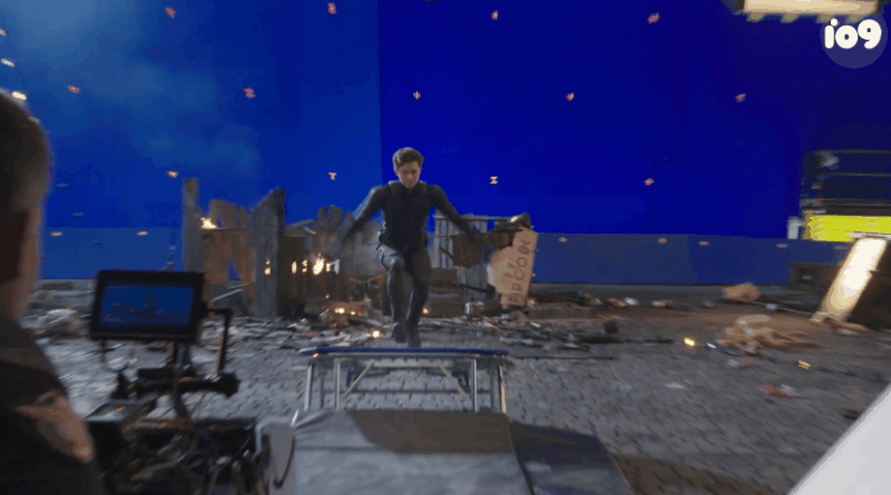 Tom Holland leaps into action.