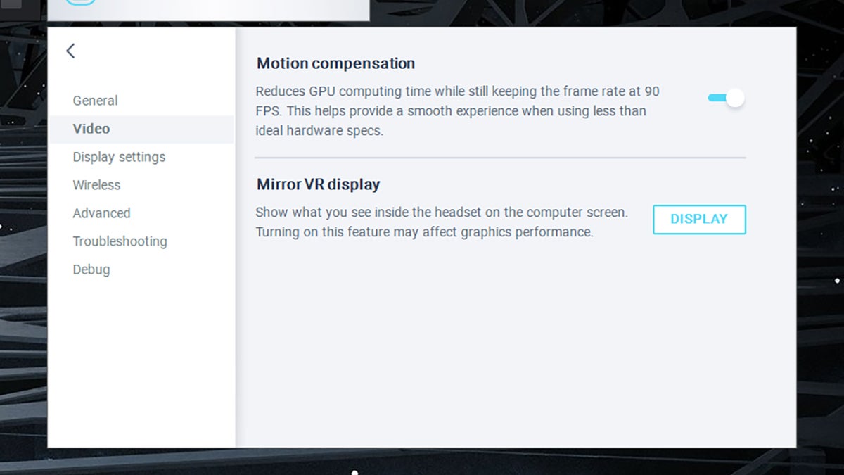 Screenshot: Vive Console
