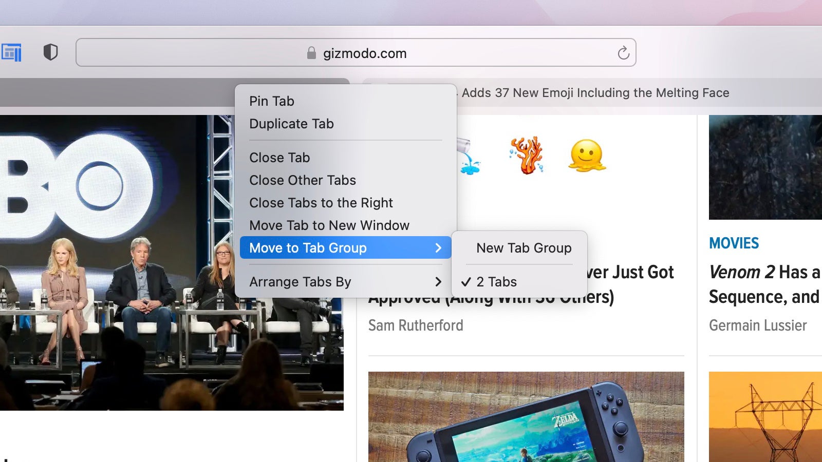 Safari now lets you save groups of tabs.