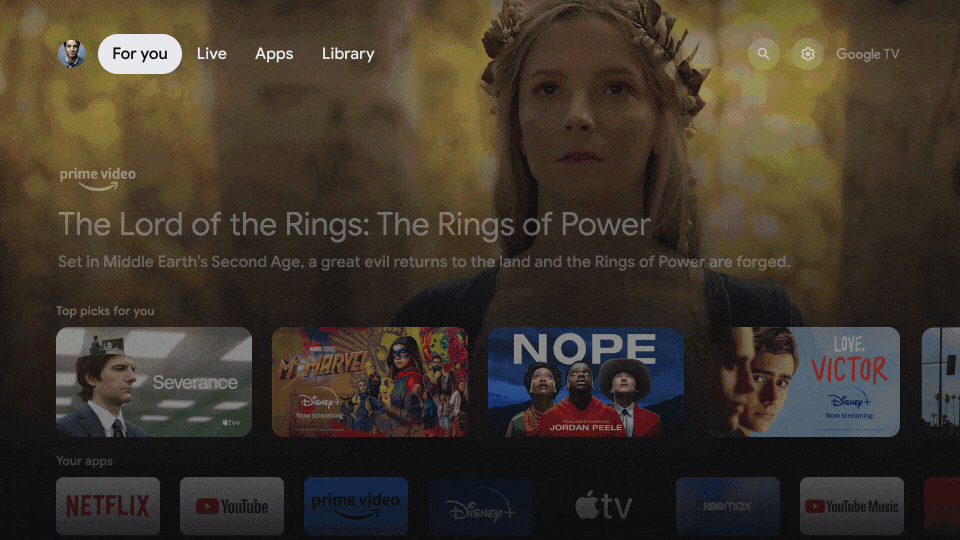 To navigate to the free channel TV guide, Google TV users can click into the Live tab of their home screen.